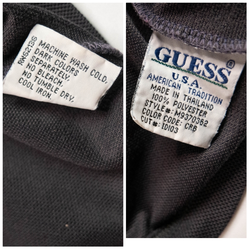 Guess Jeans USA Mens 2XL XXL Black Short Sleeve Polo Shirt - Picture 12 of 12